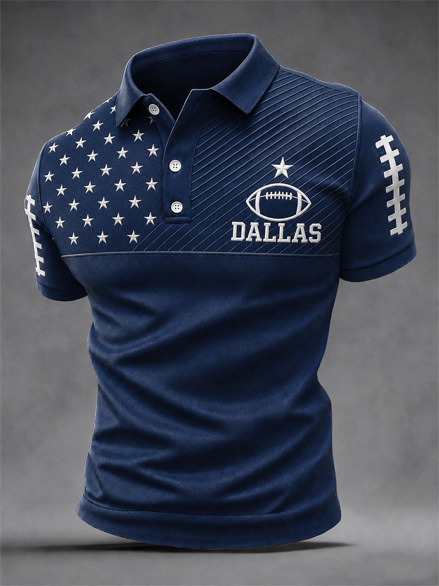Men's Football Gameday Gift For Football Fans Casual Polo gracestitchs