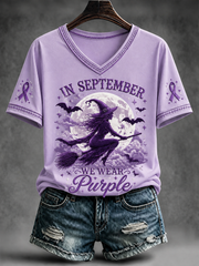 Women's In September We Wear Purple Short-sleeved T-shirt gracestitchs