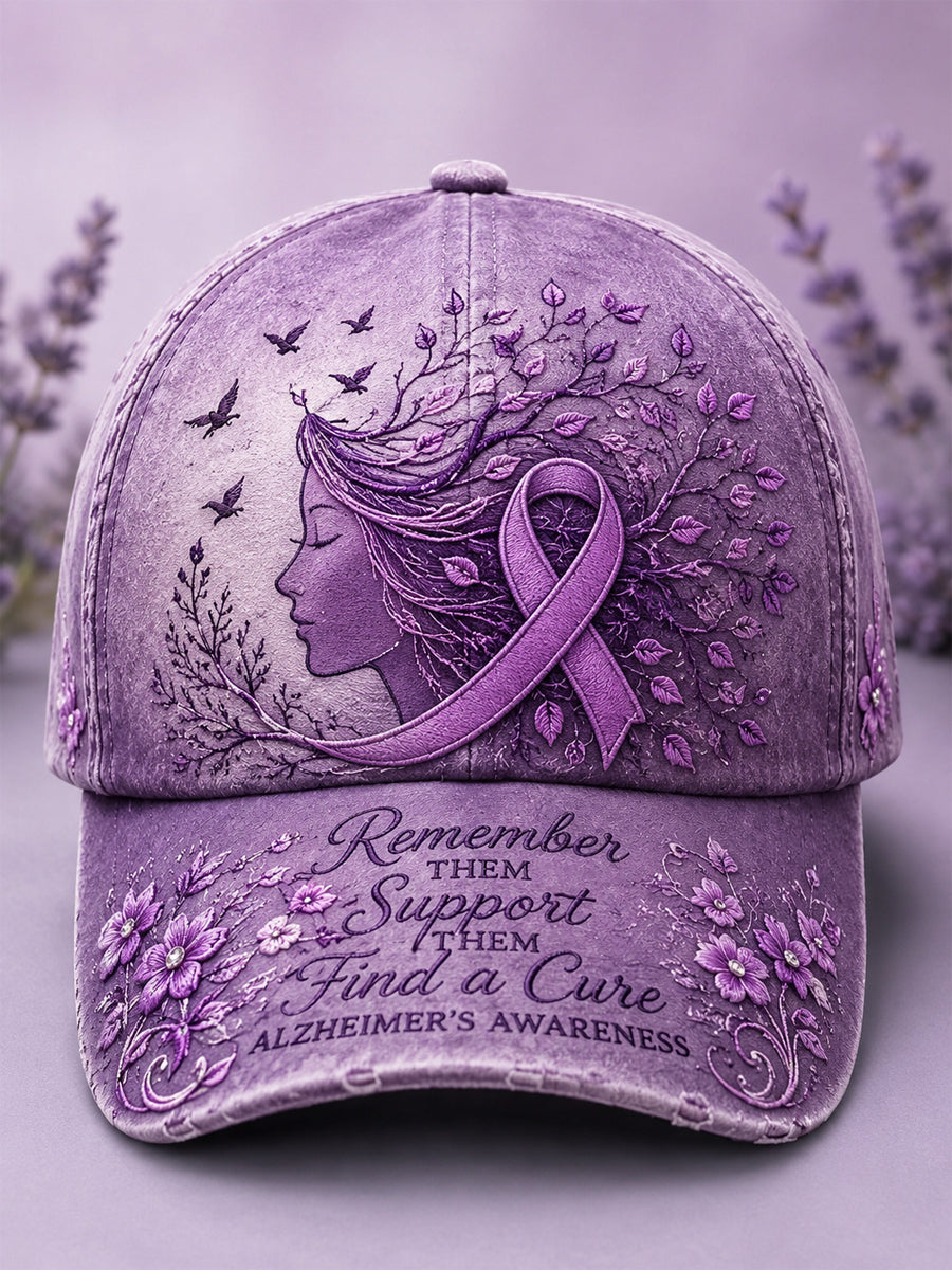 Unisex Purple Flora Art Print Hat gracestitchs