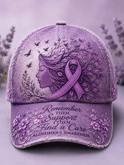 Unisex Purple Flora Art Print Hat gracestitchs