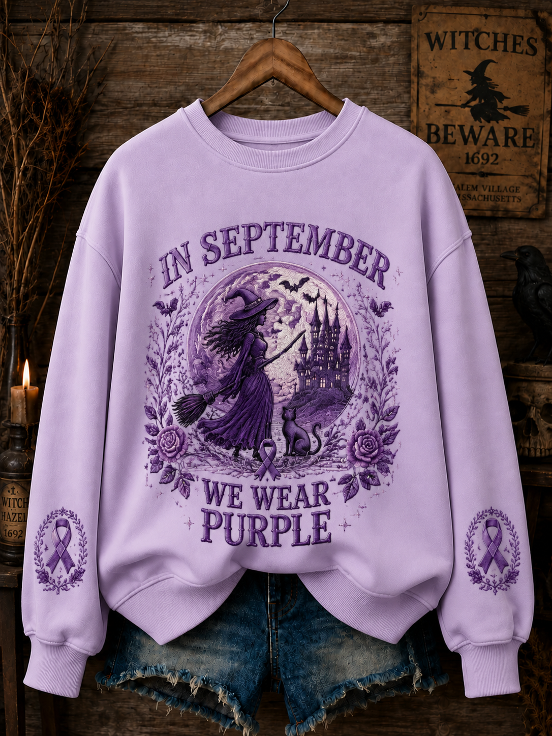 Women's In September We Wear Purple Regular Sweatshirt gracestitchs