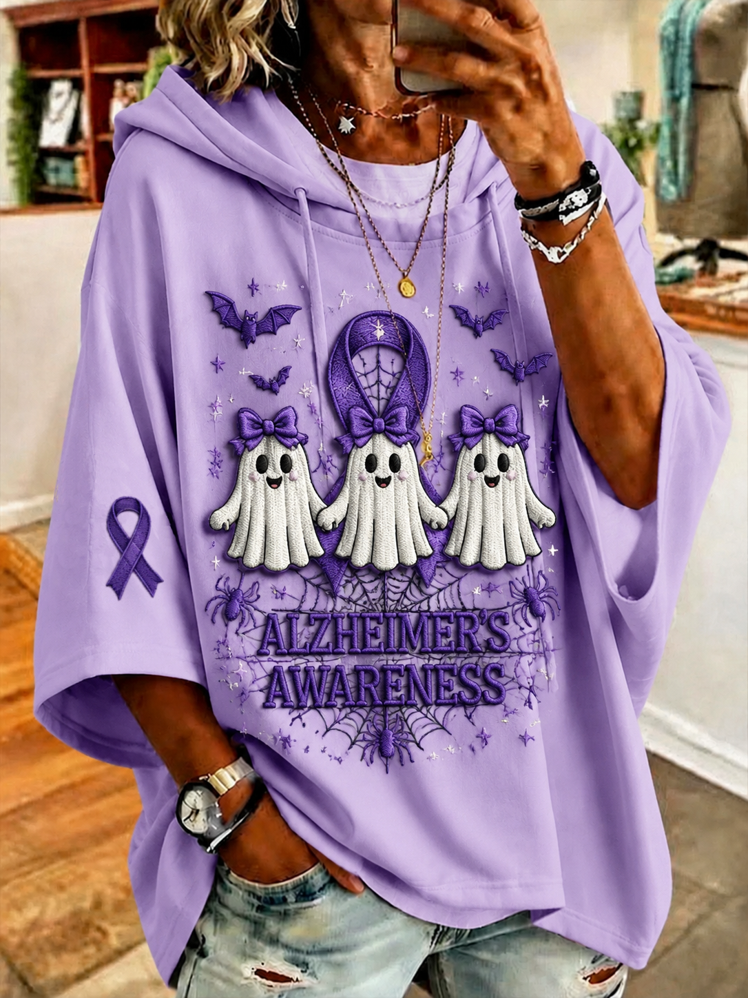 Women’s Alzheimer's Awareness Hoodie gracestitchs