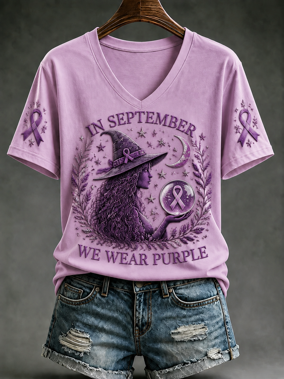 Women's In September We Wear Purple Short-sleeved T-shirt gracestitchs