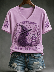 Women's In September We Wear Purple Short-sleeved T-shirt gracestitchs