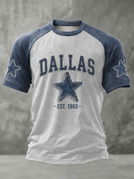 Men's Dallas Football Print Casual T-Shirt