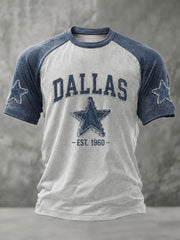Men's Dallas Football Print Casual T-Shirt gracestitchs