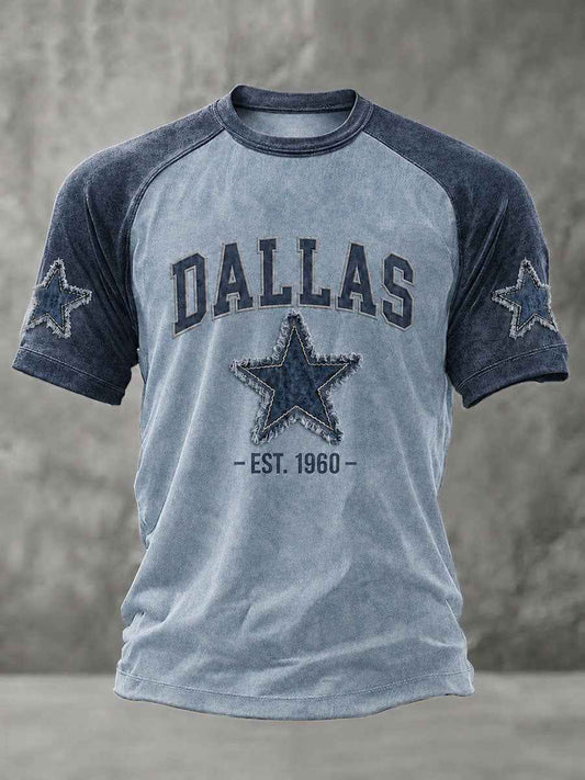Men's Dallas Football Print Casual T-Shirt