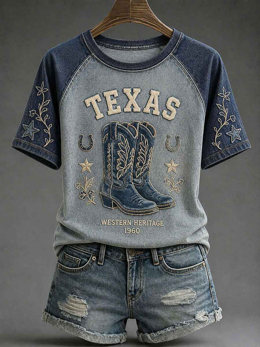 Women's Dallas Football Print Casual T-Shirt