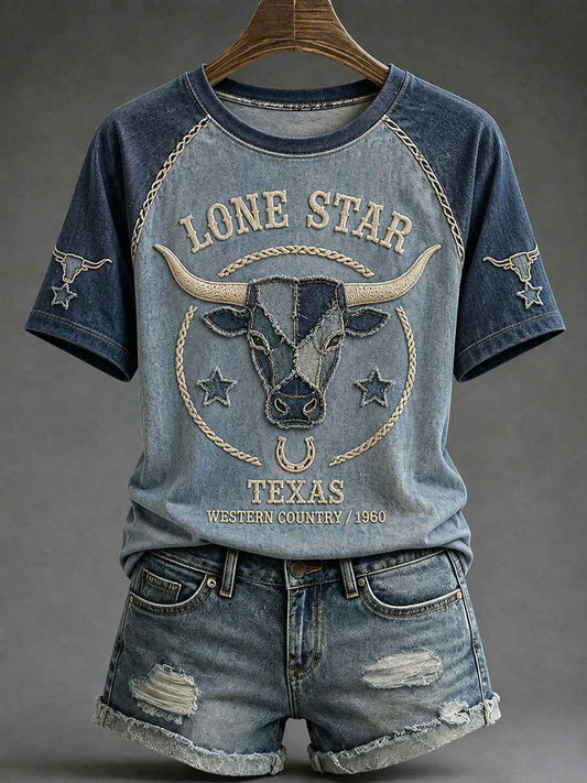 Women's Dallas Football Print Casual T-Shirt