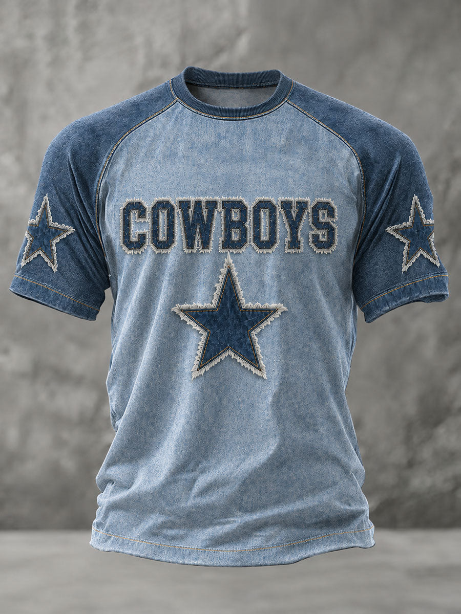 Men's Dallas Football Print Casual T-Shirt gracestitchs