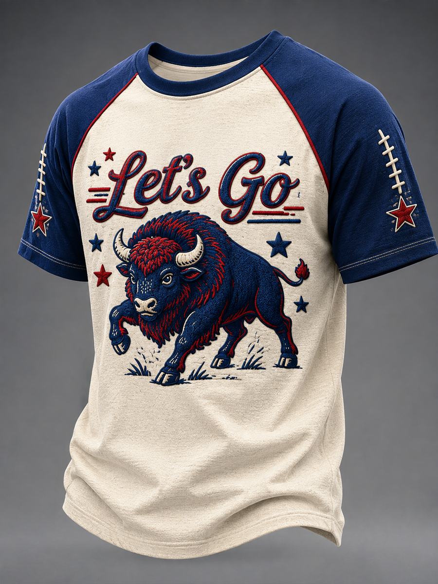 Men's Football Lover Bulls BUF Art Printed short sleeve t-shirt gracestitchs