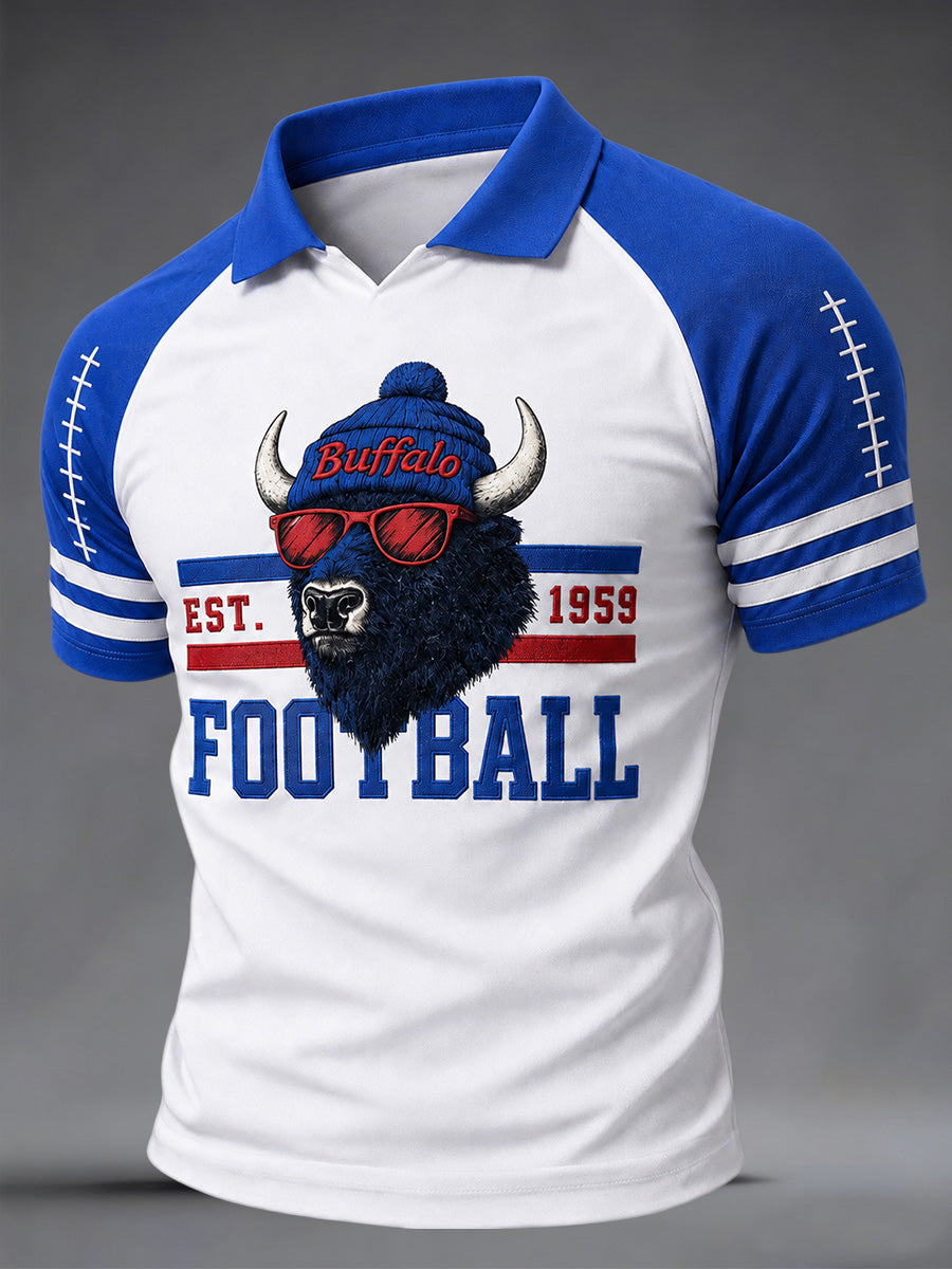 Men's Football Lover Buffalo Print Tee gracestitchs