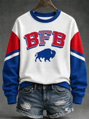 Women's Football Lover Buffalo Print Sweatshirt gracestitchs