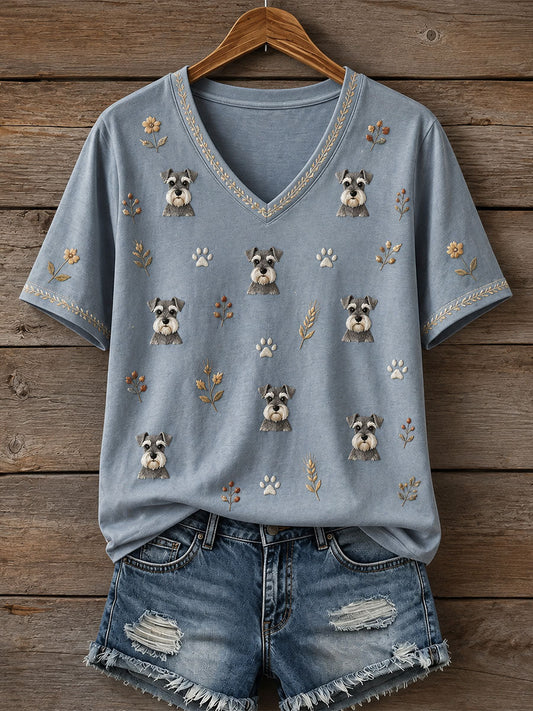 Women's Lovely Schnauzer T-Shirt gracestitchs