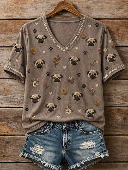 Women's Lovely Pug T-Shirt gracestitchs