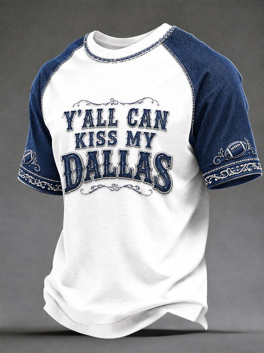Men's Game Day Football Print Casual T-Shirt gracestitchs