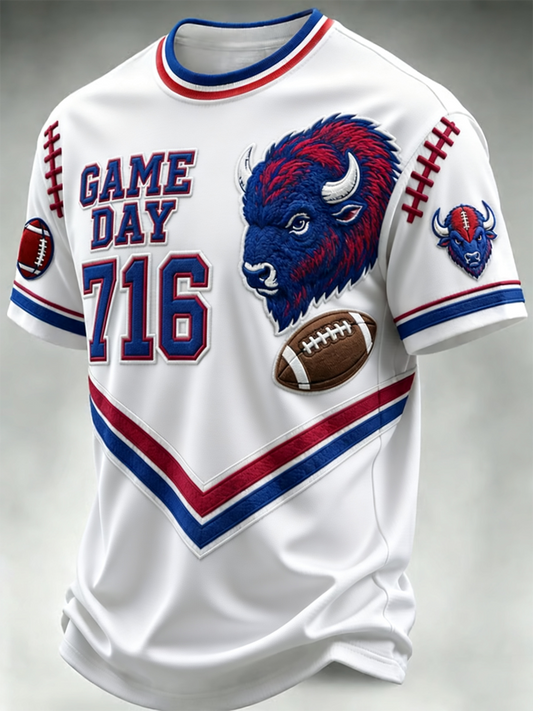Men's Football Lover Bulls BUF Art Printed short sleeves t-shirt gracestitchs