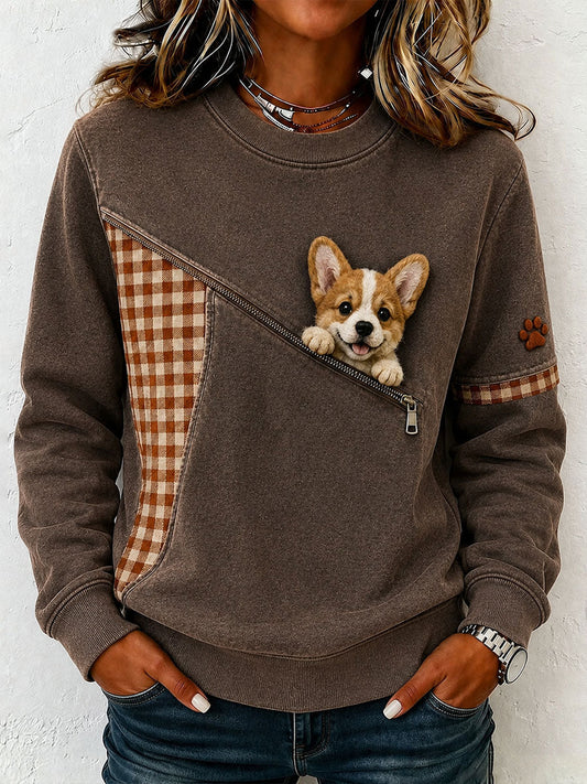 Women's Lovely Corgi Sweatshirt gracestitchs