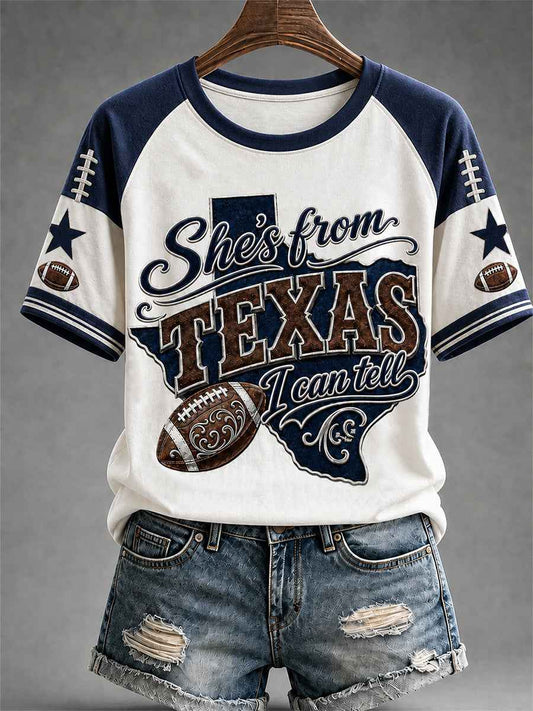 Women's Football Gameday Gift For Football Fans Casual Tee