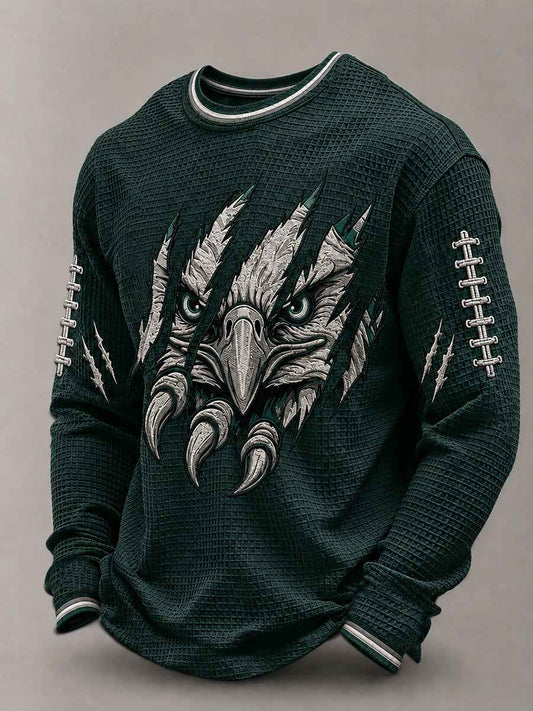 Men's Football Gameday Gift For Football Fans Waffle Long Sleeve T-Shirt