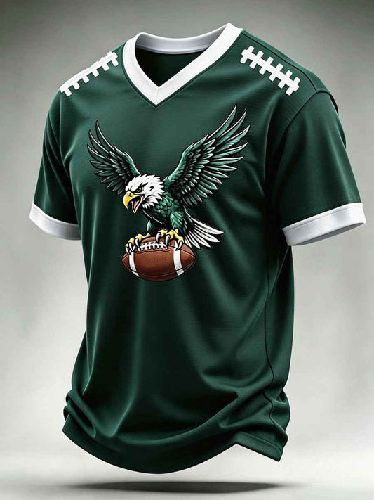 Men's Football Gameday Gift For Football Fans Casual V-Neck Tee
