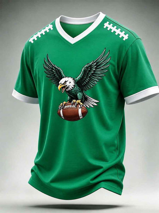 Men's Football Gameday Gift For Football Fans Casual V-Neck Tee