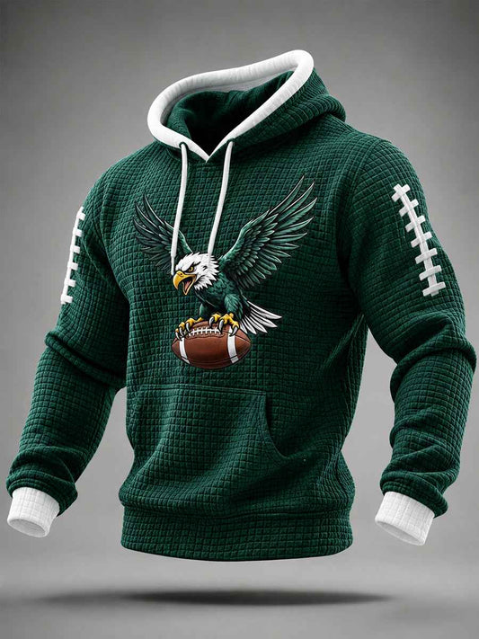 Men's Football Gameday Gift For Football Fans Casual Waffle Hoodie