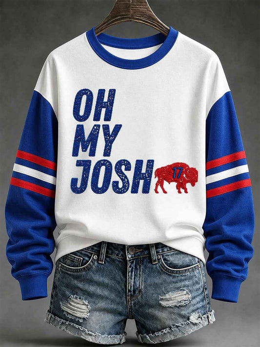 Women's Football Lover Buffalo Print Casual Sweatshirt