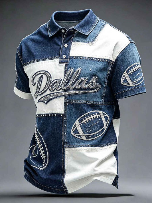 Men's Football Gameday Gift For Football Fans Casual Polo Shirt