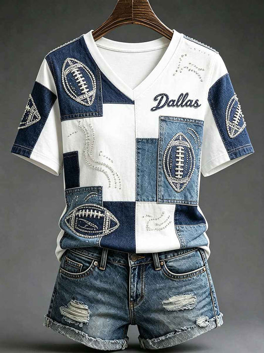 Women's Football Gameday Gift For Football Fans Casual Short-sleeved T-shirt