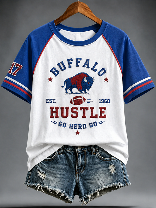 Women's Football Fans Gameday round neck short sleeve T-shirt gracestitchs