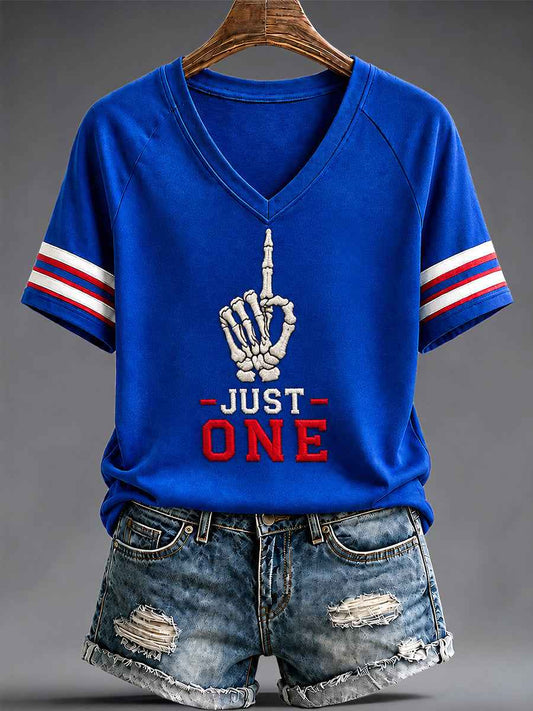 Women's Football Lover Buffalo Print V-Neck Tee