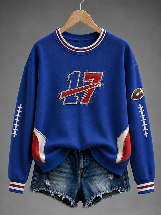 Women's Football Lover Bulls BUF Art Printed Regular Sweatshirt gracestitchs