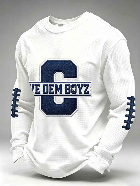 Men's Football Waffle Long Sleeve T-Shirt