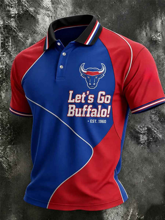 Men's Football Lover Buffalo Print Casual Polo