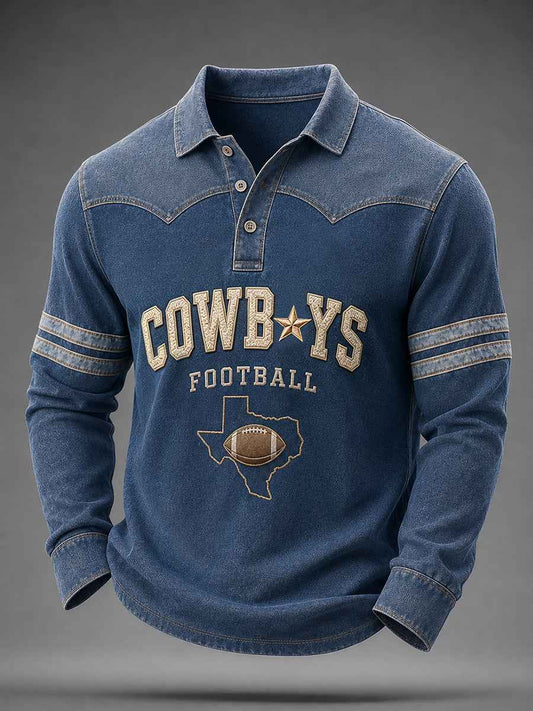 Men's Football Gameday Gift For Football Fans Casual Polo