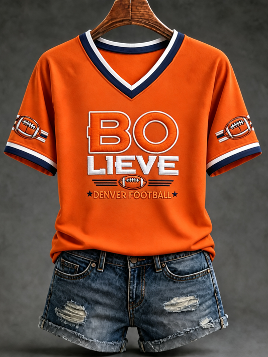 Women's Football Fans Gameday short-sleeved T-shirt gracestitchs