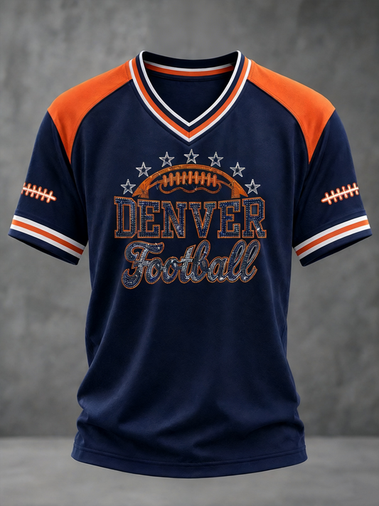Men's Football Fans Gameday V-neck T-shirt gracestitchs