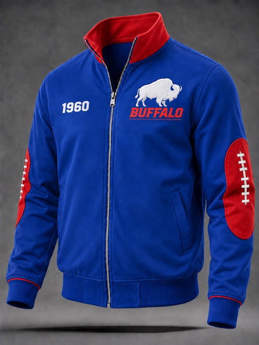Men's Football Lover Buffalo Print Casual Jacket gracestitchs