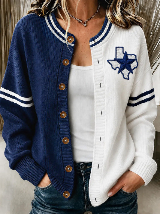 Women's Football Gameday Gift For Football Fans Casual Cardigan gracestitchs