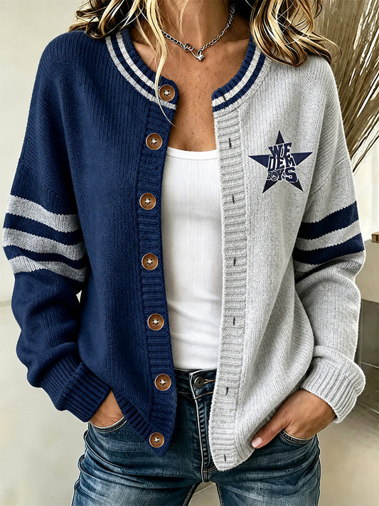 Women's Football Gameday Gift For Football Fans Casual Cardigan gracestitchs