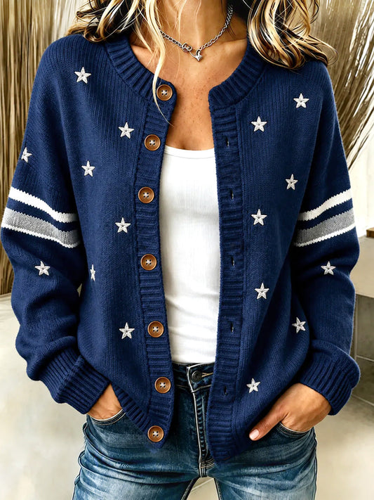 Women's Football Gameday Gift For Football Fans Casual Cardigan gracestitchs