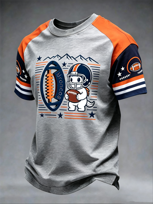 Men's Derver Football Lover Printed short sleeves t-shirt gracestitchs