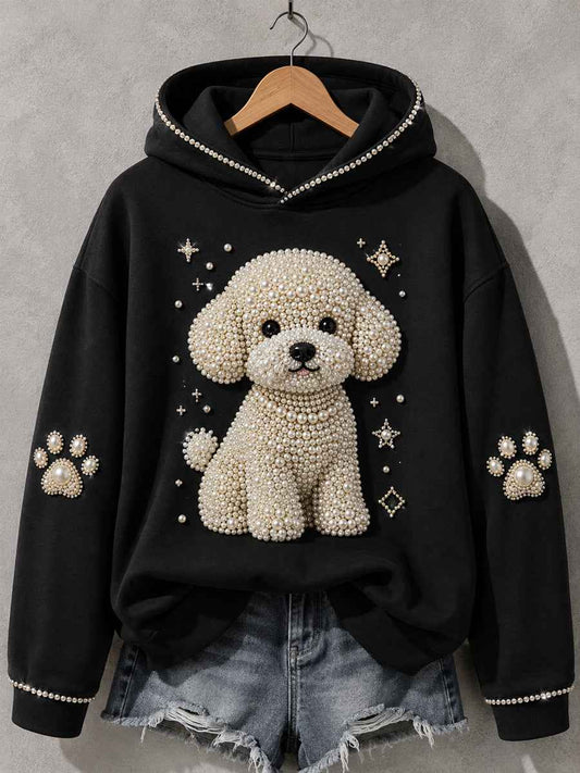 Women's Cute Dog Print Dog Lovers Casual Hoodie