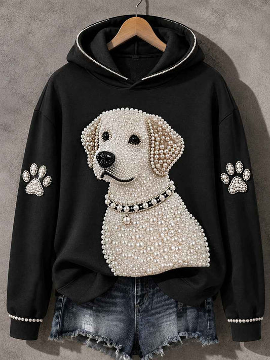 Women's Cute Dog Print Dog Lovers Casual Hoodie