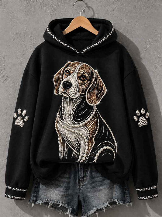 Women's Dog Print Dog Lovers Casual Hoodie