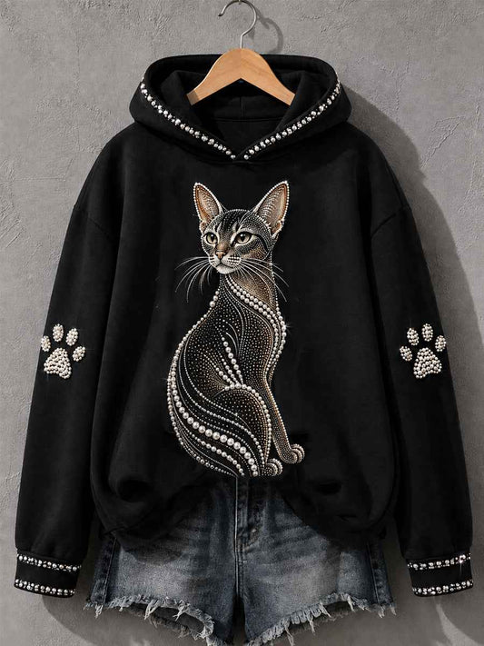 Women's Abyssinian Cat Print Cat Lovers Casual Hoodie