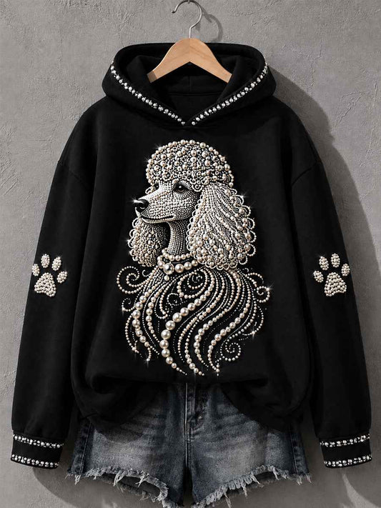 Women's Poodle Print Dog Lovers Casual Hoodie