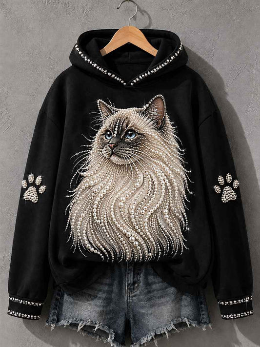 Women's Ragdoll Cat Print Cat Lovers Casual Hoodie