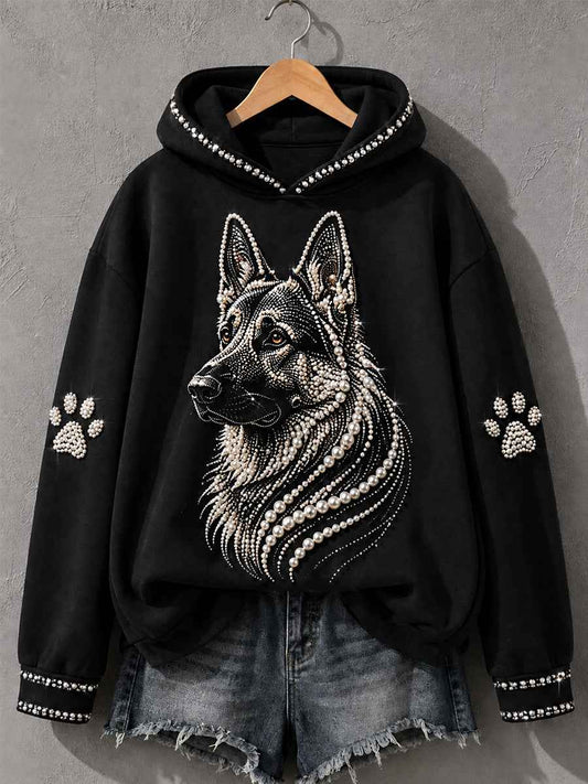 Women's German Shepherd Print Dog Lovers Casual Hoodie